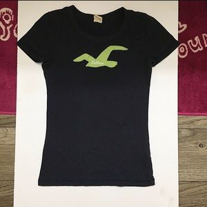 Hollister Bird Green Logo T-Shirt Size Small
